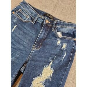 Judy Blue Jeans Women Blue Redlands High Rise Boyfriend Fit Denim Stretch - 7/28